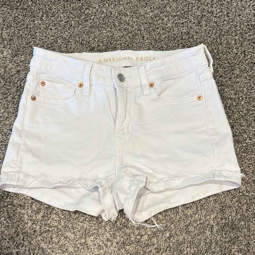 American Eagle Outfitters White Jean Shorts High-Waisted